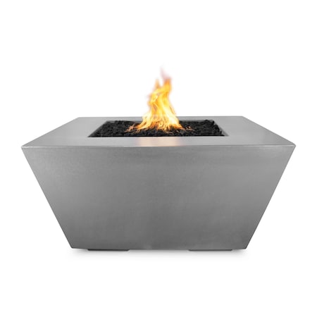 The Outdoor Plus 50 Square Redan Fire Pit, GFRC Concrete, Natural Gray, Plug & Play Electronic Ignition, Natural Gas OPT-RDN50EKIT-NGY-NG